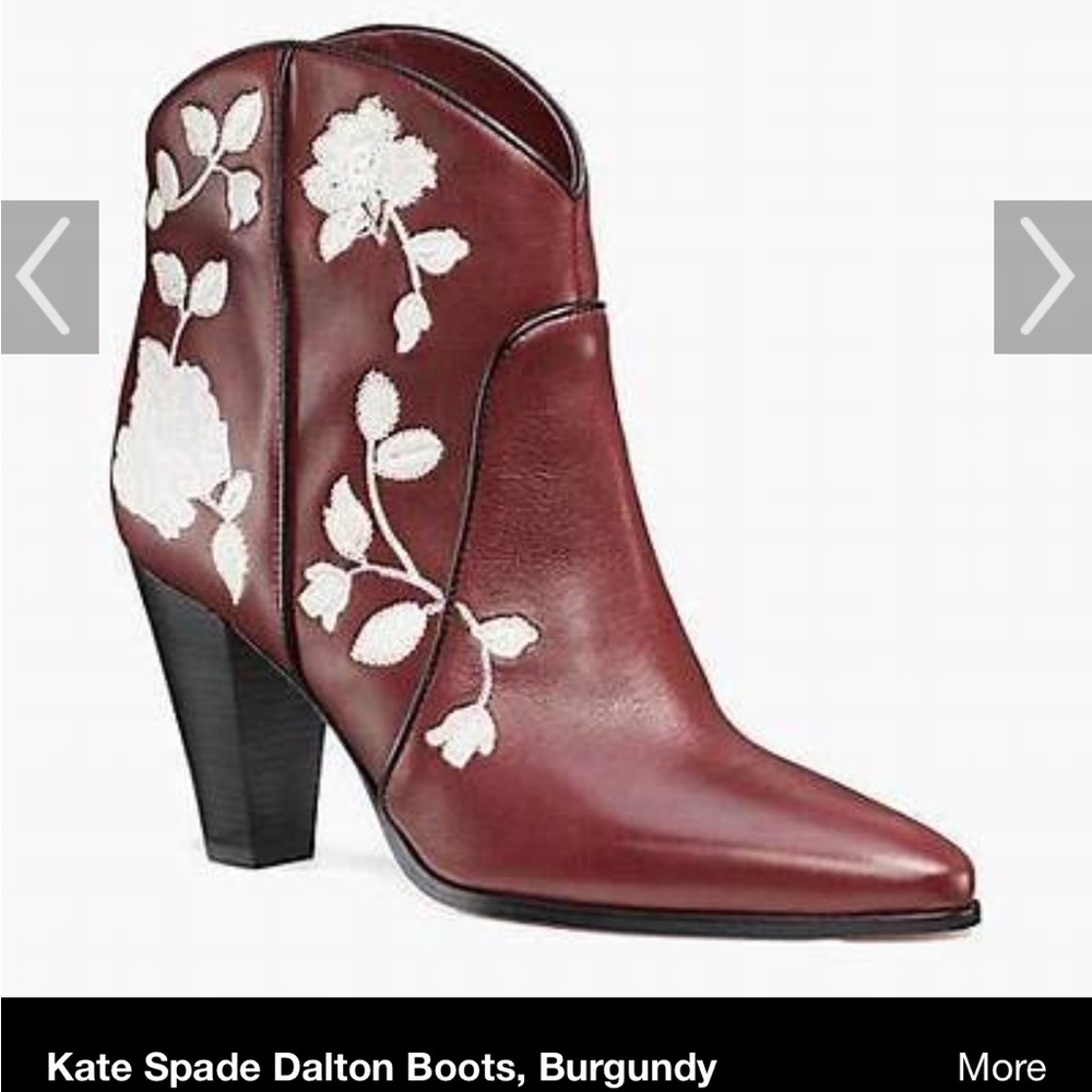 KATE SPADE NWOT womens dalton ankle boot burgundy 9.5 - Picture 2 of 10